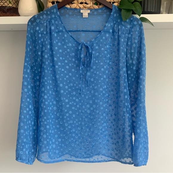 • [J. Crew] Textured Blouse • - Picture 1 of 10